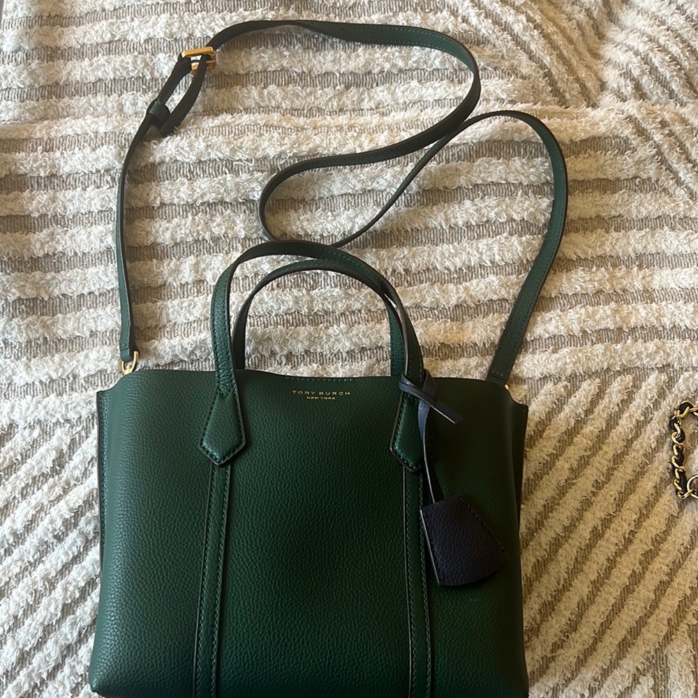 Tory Burch Perry Green Crossbody with Removable Strap